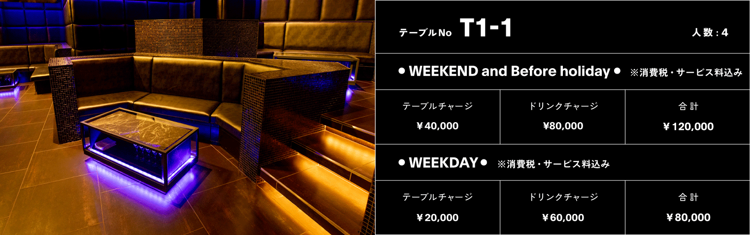 VIPテーブル No.TIER1-1