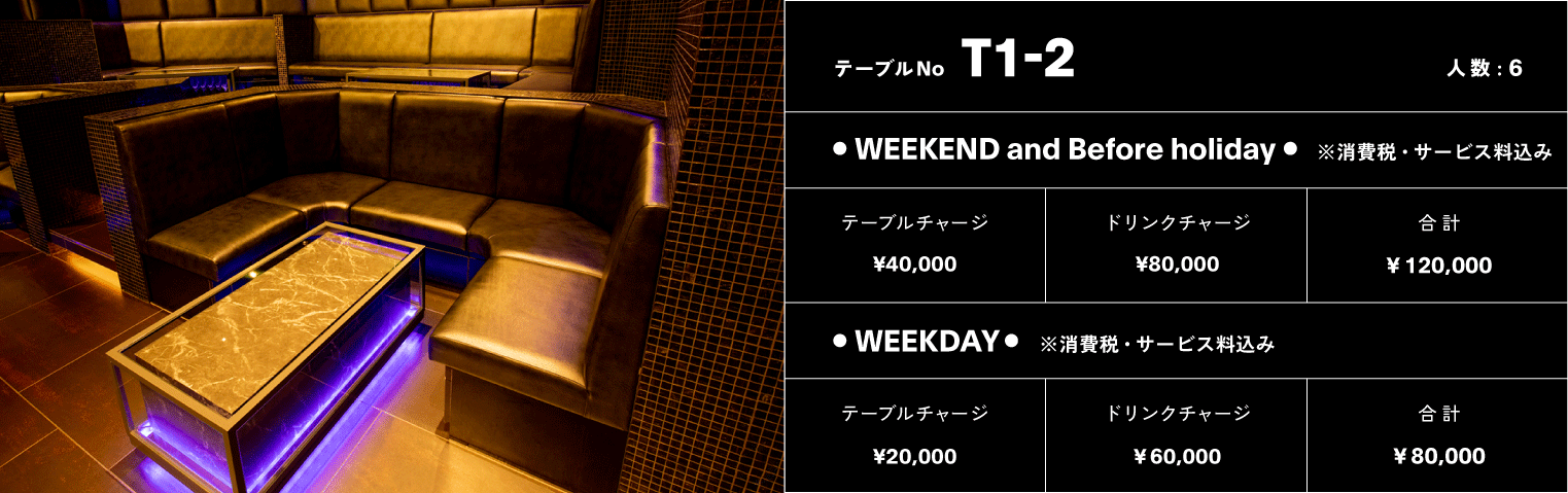 VIPテーブル No.TIER1-2