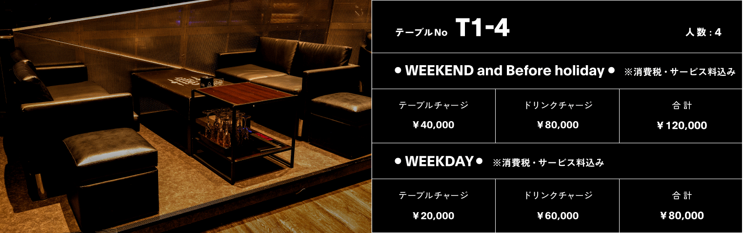 VIPテーブル No.TIER1-4