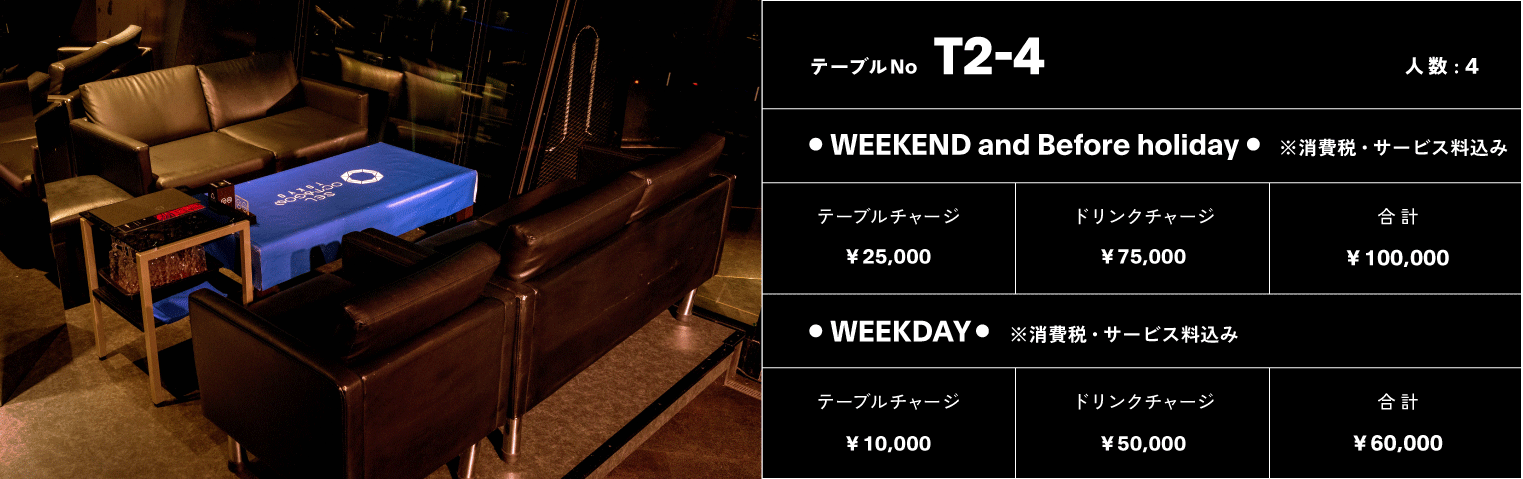 VIPテーブル No.TIER2-4