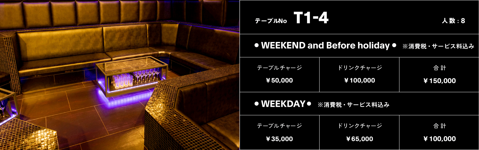 VIPテーブル No.TIER1-4