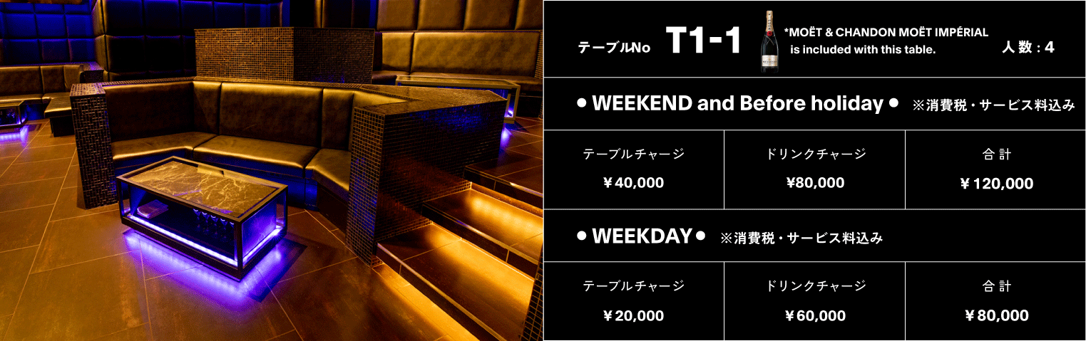 VIPテーブル No.TIER1-1